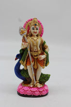 Load image into Gallery viewer, Standing Lord Murugan Idol with Peacock – Pink Lotus Base - Pink - front view