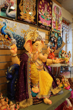 Load image into Gallery viewer, POP Ganesh Visarjan Idol Purple and Gold 3.5ft - side view