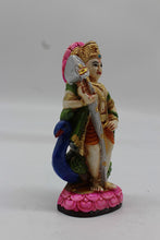 Load image into Gallery viewer, Standing Lord Murugan Idol with Peacock – Pink Lotus Base - Pink - side view