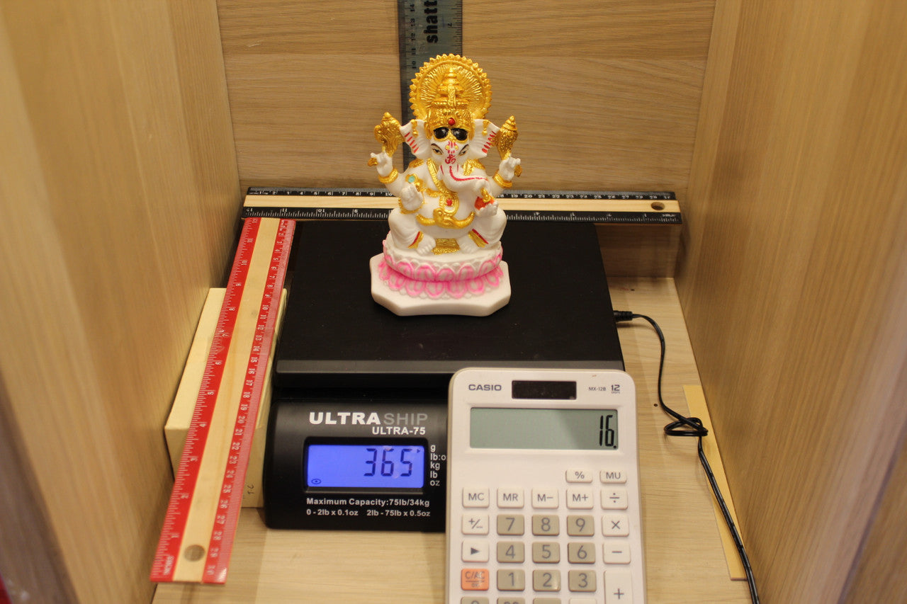Lord Krishna Statue for Home Temple – White Resin, 24cm