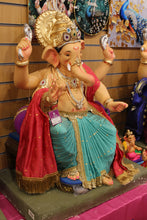 Load image into Gallery viewer, POP Ganesh Visarjan Idol Red and Teal 3ft - front view