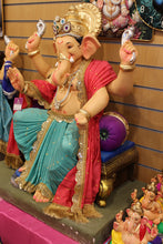 Load image into Gallery viewer, POP Ganesh Visarjan Idol Red and Teal 3ft - side view