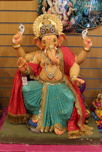 Load image into Gallery viewer, POP Ganesh Visarjan Idol Red and Teal 3ft - detail view