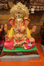 Load image into Gallery viewer, Eco-Friendly Ganesh Idol - Mustard Plain, front view