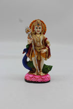 Load image into Gallery viewer, Standing Lord Murugan Idol with Peacock – Pink Lotus Base - Purple - front view