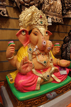 Load image into Gallery viewer, Eco-Friendly Ganesh Idol - Mustard Plain, angle view