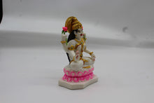 Load image into Gallery viewer, POP Ganesh Visarjan Idol Teal and Magenta with Feather Plume 3.5ft - with price tag