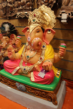 Load image into Gallery viewer, Eco-Friendly Ganesh Idol - Mustard Plain, close-up