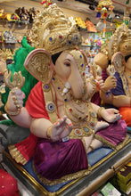 Load image into Gallery viewer, POP Ganesh Visarjan idol, Red and Magenta variant, close-up