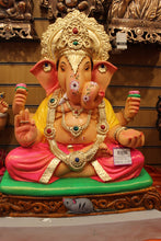 Load image into Gallery viewer, Eco-Friendly Ganesh Idol - Mustard Plain, full figure
