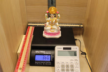Load image into Gallery viewer, POP Ganesh Visarjan idol, Blue Pagdi and Red Sequin variant, front view