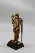 Load image into Gallery viewer, Standing Lord Murugan Idol with Vel Spear - Orange - angled view