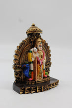 Load image into Gallery viewer, Standing Lord Murugan Idol with Peacock – Temple Arch Base - Orange - side view