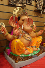 Load image into Gallery viewer, Eco-Friendly Ganesh Idol - Gold Disc Crown, angle view