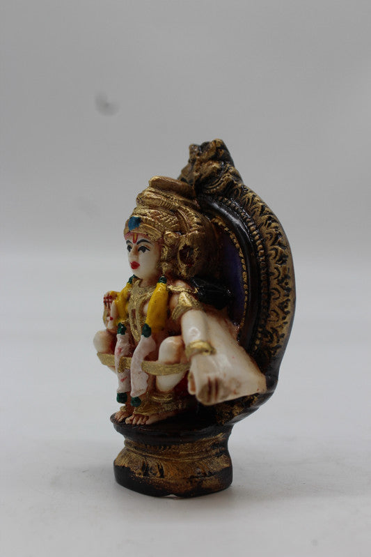 Lord Ayyappa Swamy Wall Medallion Plaque - Purple - angled view