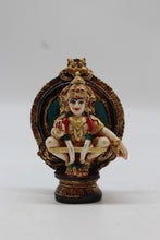 Load image into Gallery viewer, Lord Ayyappa Swamy Wall Medallion Plaque - Teal - front view