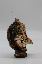 Load image into Gallery viewer, Lord Ayyappa Swamy Wall Medallion Plaque - Teal - side view