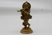 Load image into Gallery viewer, Krishna brass statue, 1025