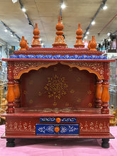 Load image into Gallery viewer, Hand-Painted Maroon red Wooden Mandir - A108