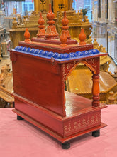 Load image into Gallery viewer, Hand-Painted Maroon red Wooden Mandir - A108