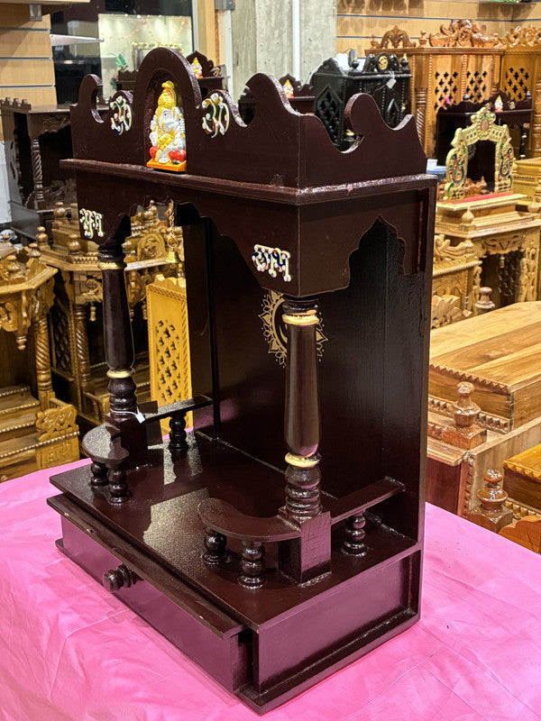 Brown Wooden Mandir – Traditional, 57cm (A115)