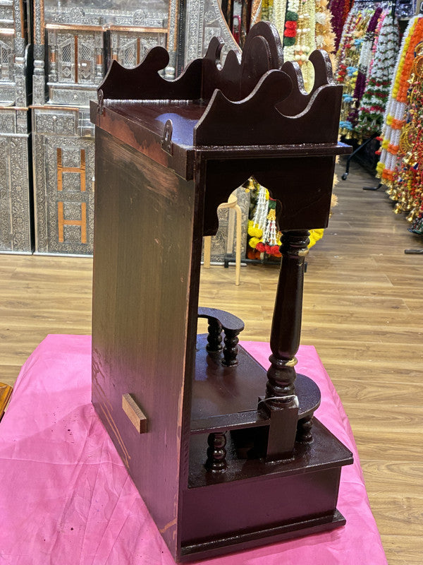Brown Wooden Mandir – Traditional, 57cm (A115)