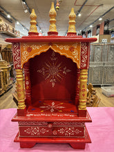 Load image into Gallery viewer, Hand-Painted Red Wooden Mandir - A106