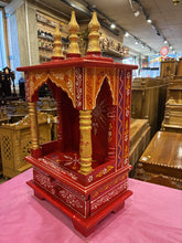 Load image into Gallery viewer, Hand-Painted Red Wooden Mandir - A106