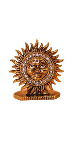 Hindu Religious Surya Dev Idol Stand for Home Decor/car Grey