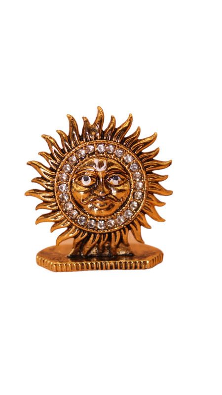 Hindu Religious Surya Dev Idol Stand for Home Decor/car Grey