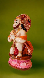 Lord Bahubali Hanuman Idol Bajrang Bali Murti (6cm x 3cm x 1.5cm) White