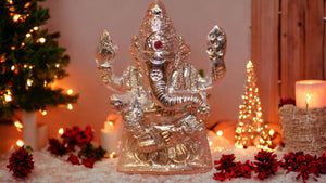 Ganesh Bhagwan Ganesha Statue Ganpati for Home Decor(4.4cm x 2.8cm x 2cm) Silver