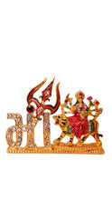 Load image into Gallery viewer, Goddess Ambaji Maa Durga Sitting Idol Statue Gold