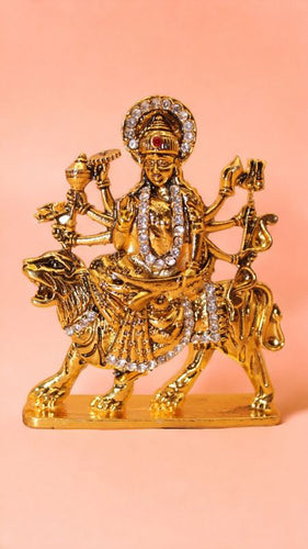 Goddess Ambaji Maa Durga Sitting Idol Statue Gold