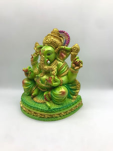 Ganesh Ganesha Ganpati Ganapati Hindu God Hindu God Ganesh fiber idol Green