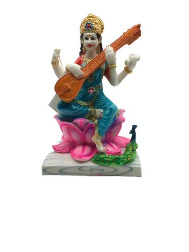Goddess Saraswati Statue Idol For Home Temple Home Decor
Size(28x15x17)