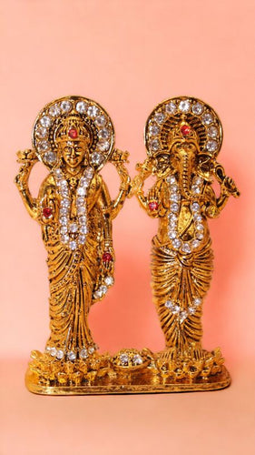 Laxmi Ganesh Idol Statue showpiece Decoration for Home Gold
