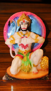 Lord Bahubali Hanuman Idol Bajrang Bali Murti (7cm x 5cm x 4cm) White