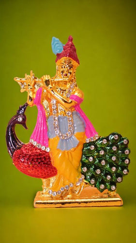Lord Krishna,Bal gopal Statue,Temple,Office decore(3.5cm x2.8cm x0.8cm)Mixcolor