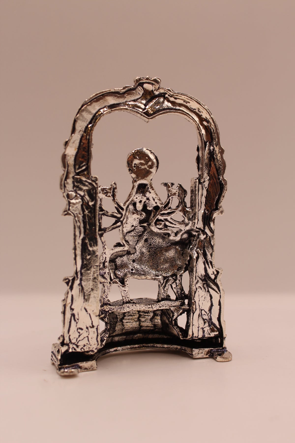 Ambe Maa Murti – Silver Finish Metal, 3.5 inch – back view