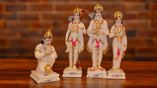 Lord Ram Darbar statue for Home/Office decoration (16cm x 12cm x 3.5cm) White
