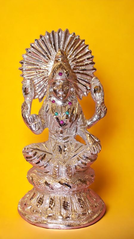 Laxmi Hindu God Hindu God laxmi fiber idol ( 8cm x 4cm x 4cm) Silver