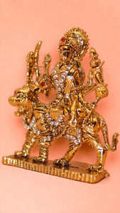 Goddess Ambaji Maa Durga Sitting Idol Statue Gold