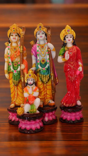 Lord Ram Darbar statue for Home/Office decoration (12cm x 12cm x 3cm) Mixcolor