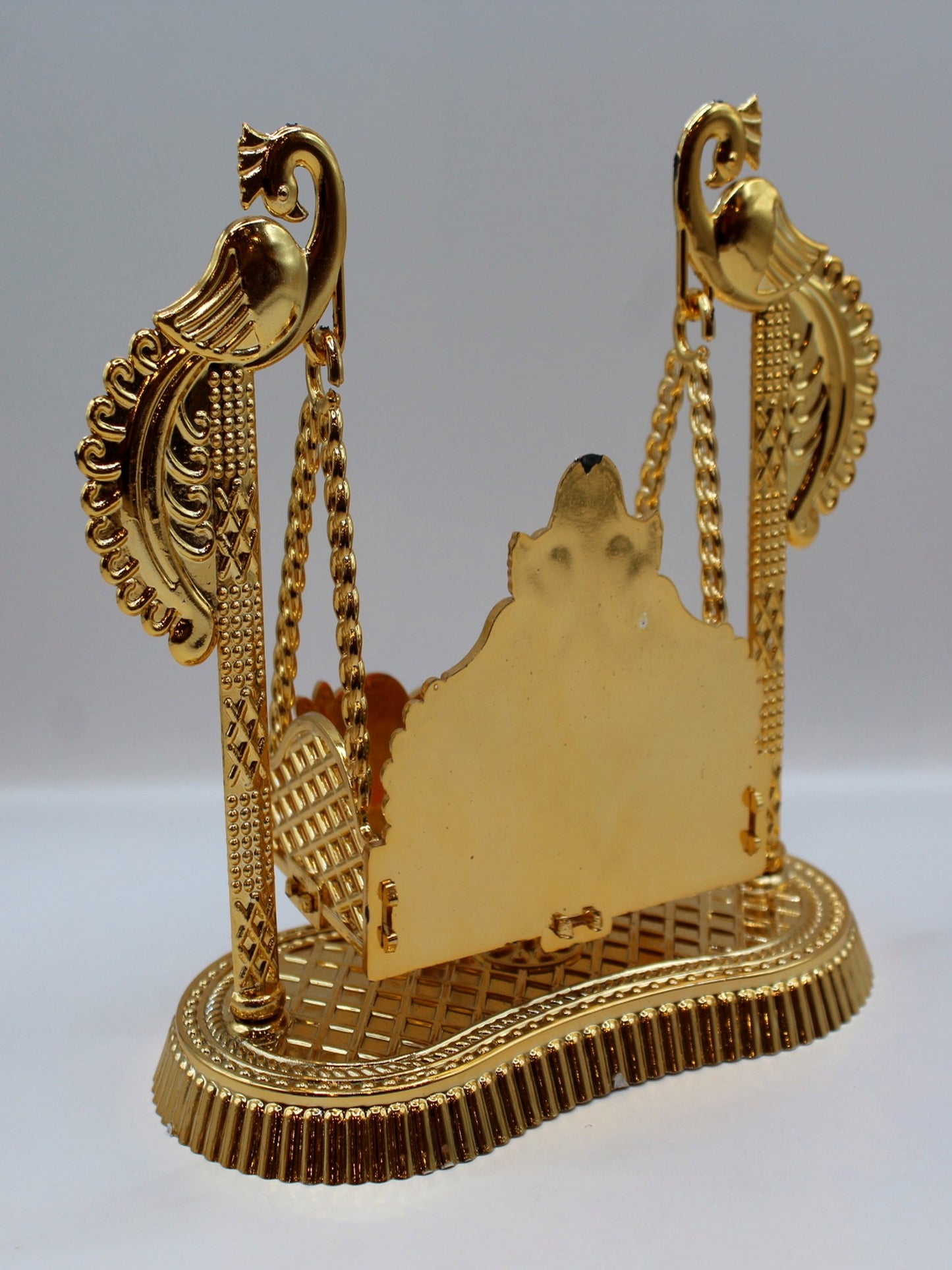 Bal Gopal Jhula 7 x 6 inch – Foldable, Green Peacock Posts