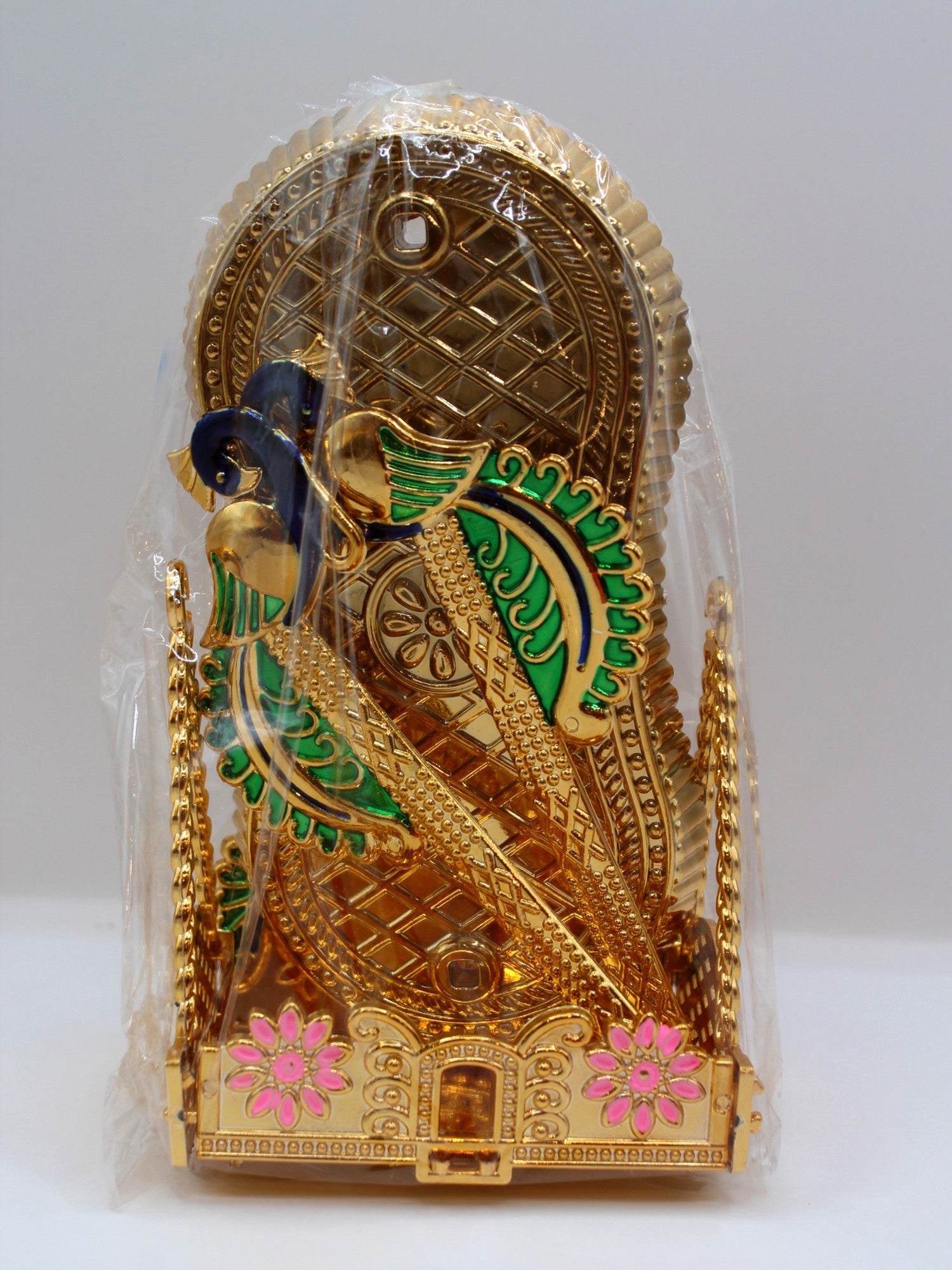 Bal Gopal Jhula 7 x 6 inch – Foldable, Green Peacock Posts