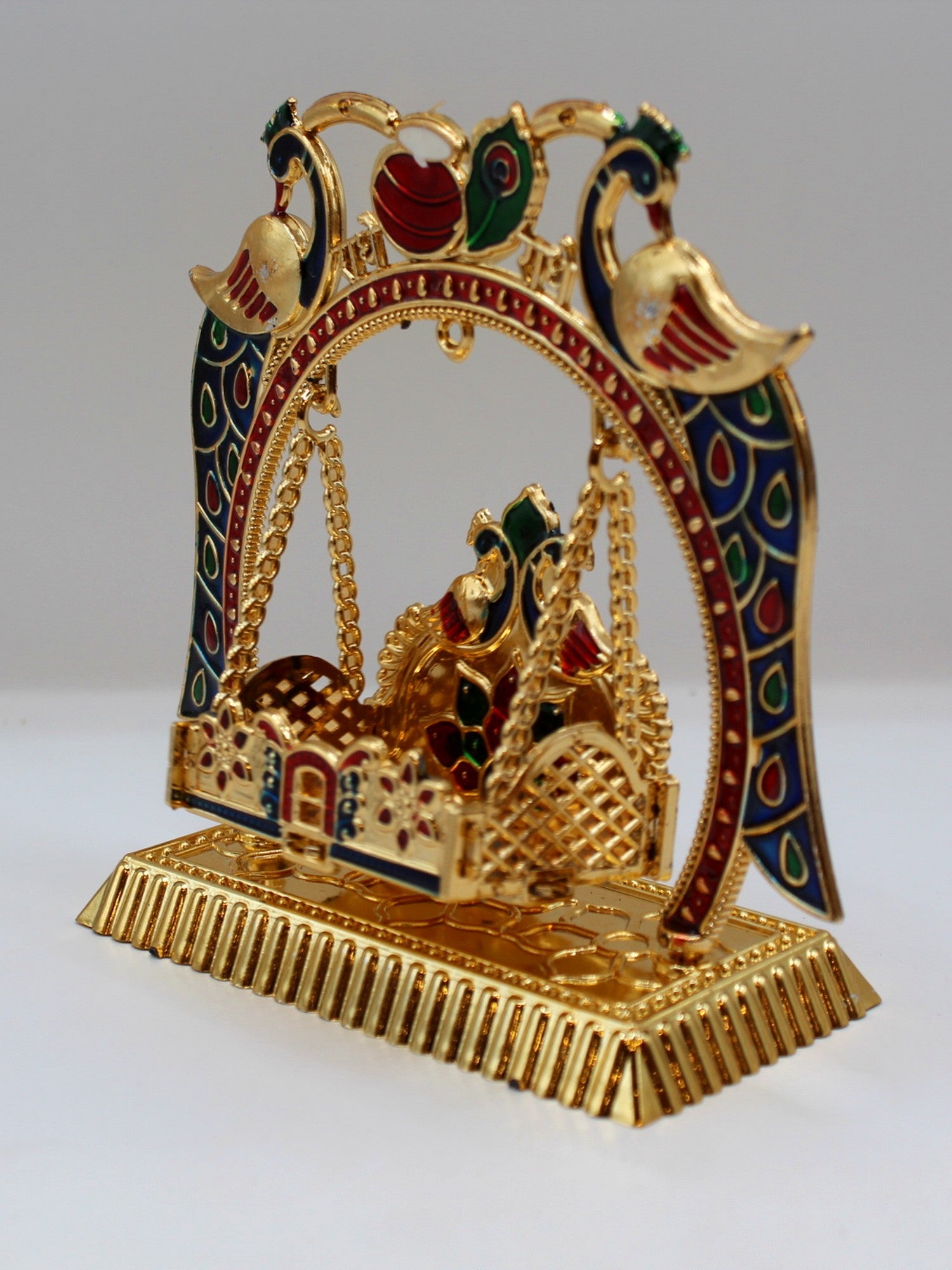 Bal Gopal Jhula 6 x 2.5 inch – Blue & Red Peacock Arch