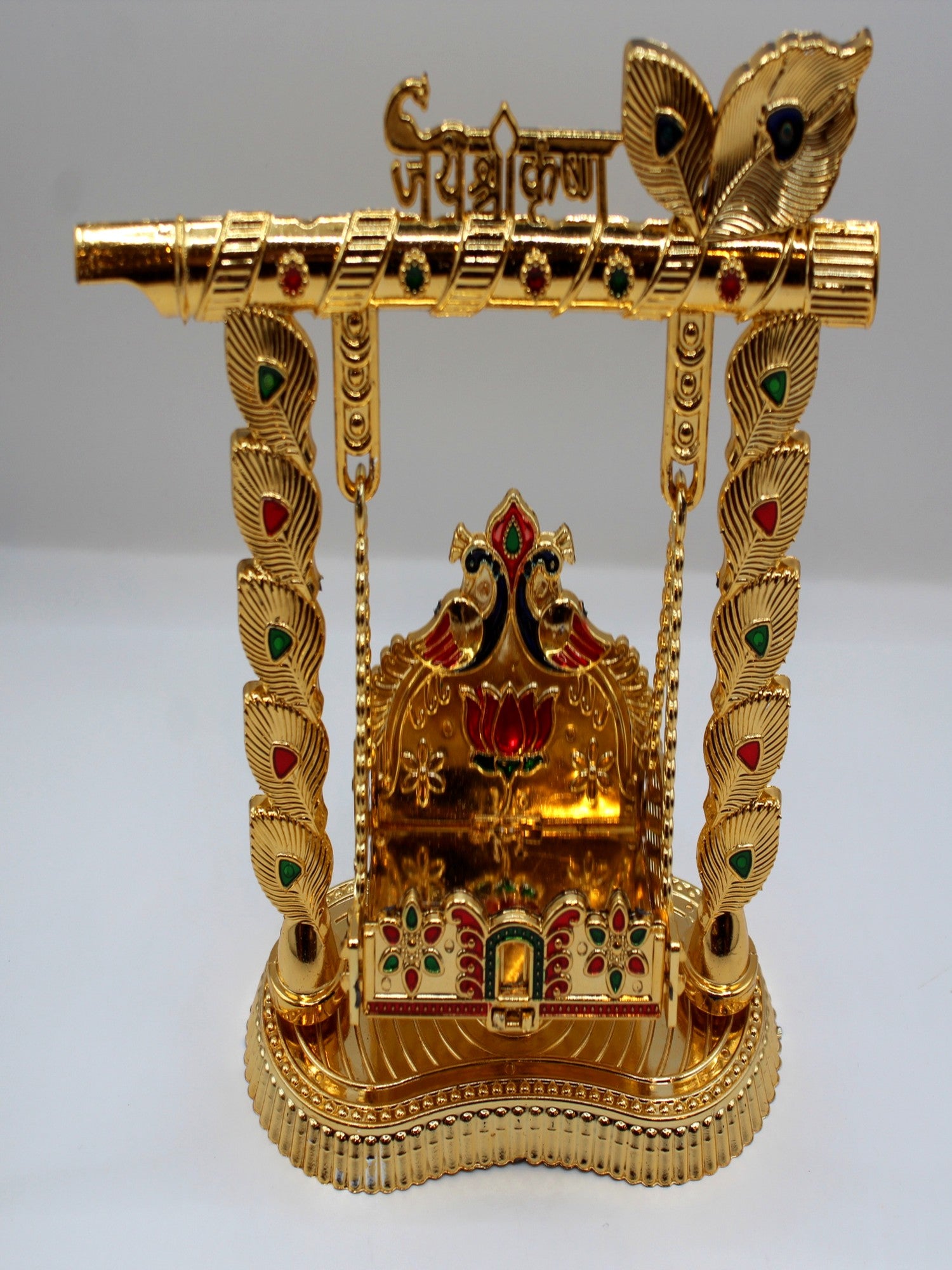 Bal Gopal Jhula 7.5 x 3 inch – Jai Shri Krishna, Flute & Feather
