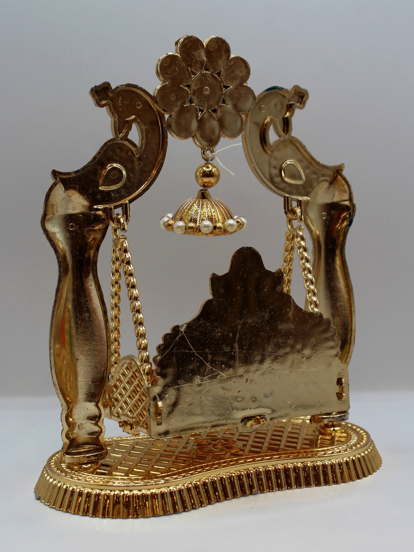 Bal Gopal Jhula 7.5 x 3.5 inch – Pillared, Gem Crest & Hanging Bell