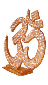 Hindu Religious Symbol OM Idol for Home,Car,Office ( 3cm x 2.8cm x 0.8cm) Gold